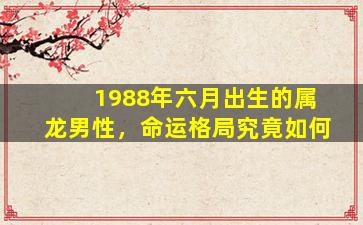 1988年六月出生的属龙男性，命运格局究竟如何